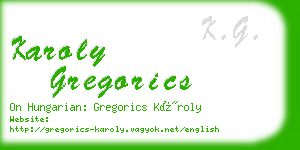 karoly gregorics business card
